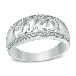 0.09 CT. T.W. Diamond "DAD" Ring in Sterling Silver