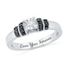 Thumbnail Image 0 of 0.11 CT. T.W. Black and White Diamond Promise Ring in Sterling Silver (16 Characters)