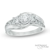 Thumbnail Image 1 of 1.00 CT. T.W. Diamond Past Present Future® Bypass Engagement Ring in 14K White Gold