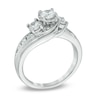 Thumbnail Image 2 of 1.00 CT. T.W. Diamond Past Present Future® Bypass Engagement Ring in 14K White Gold