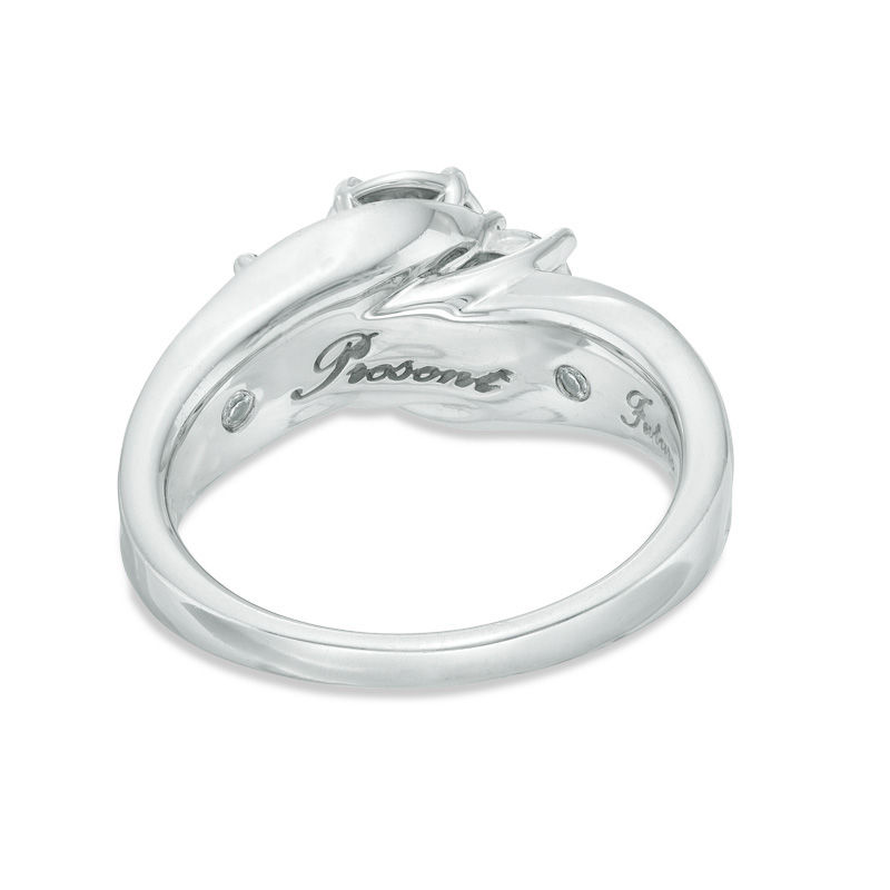 Main Image 3 of 1.00 CT. T.W. Diamond Past Present Future® Bypass Engagement Ring in 14K White Gold
