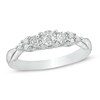 Thumbnail Image 1 of 0.18 CT. T.W. Diamond Three Stone Tri-Sides Ring in 10K White Gold