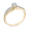 0.15 CT. T.W. Diamond Quad Swirl Promise Ring in 10K Gold