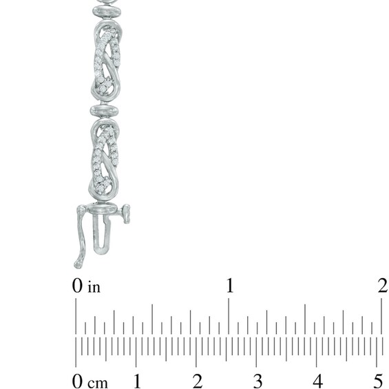 0.95 CT. T.W. Diamond Infinity Link Bracelet in 10K White Gold