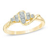 Thumbnail Image 0 of 0.18 CT. T.W. Diamond Linear Three Stone with Tri-Sides Promise Ring in 10K Gold