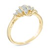 Thumbnail Image 1 of 0.18 CT. T.W. Diamond Linear Three Stone with Tri-Sides Promise Ring in 10K Gold