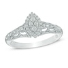 0.18 CT. T.W. Marquise Composite Diamond Frame Promise Ring in 10K White Gold