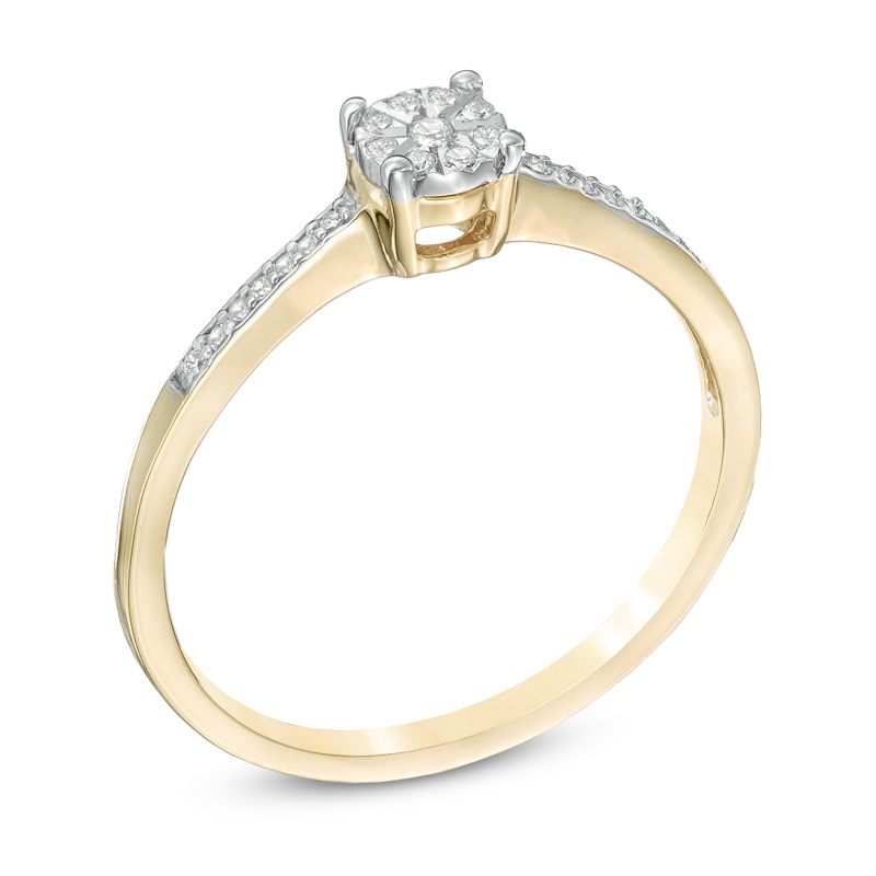 Main Image 2 of 0.07 CT. T.W. Multi-Diamond Promise Ring in 10K Gold
