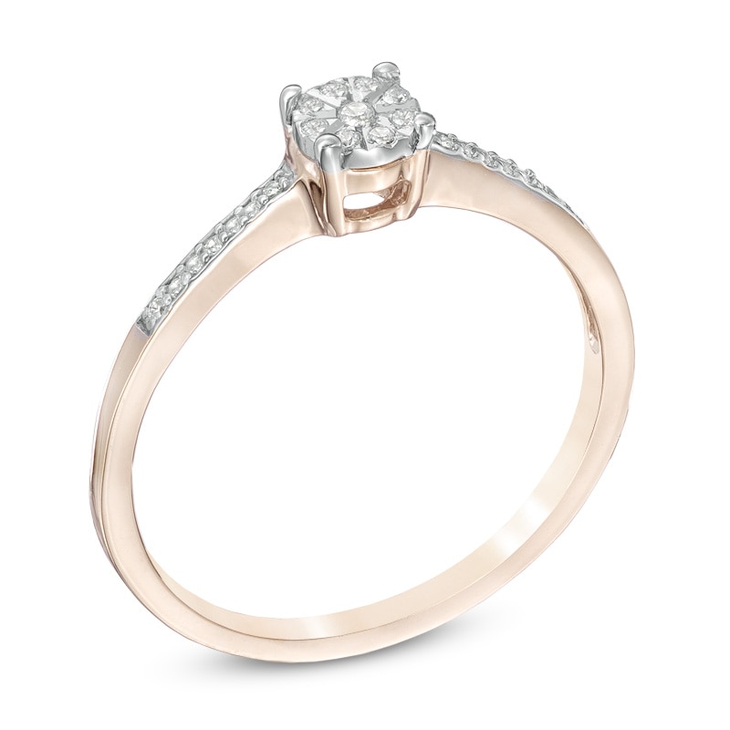 Main Image 2 of 0.07 CT. T.W. Multi-Diamond Promise Ring in 10K Rose Gold