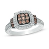 Thumbnail Image 0 of 0.45 CT. T.W. Champagne Composite and White Diamond Square Frame Ring in 10K White Gold