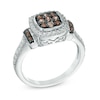 Thumbnail Image 1 of 0.45 CT. T.W. Champagne Composite and White Diamond Square Frame Ring in 10K White Gold