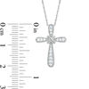Thumbnail Image 1 of 0.15 CT. T.W. Diamond Vintage-Style Cross "X" Pendant in Sterling Silver