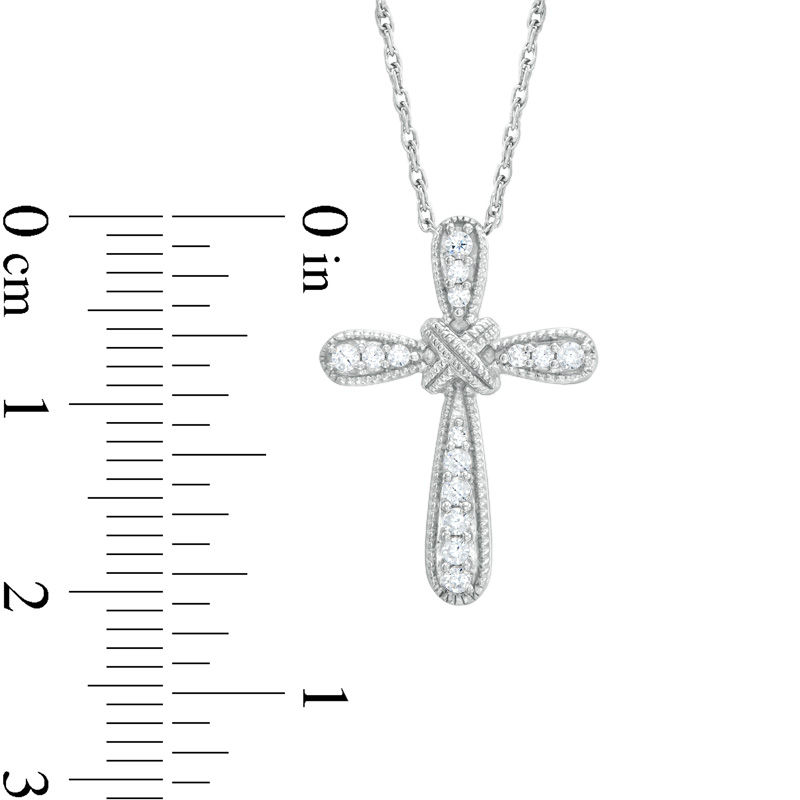 0.15 CT. T.W. Diamond Vintage-Style Cross "X" Pendant in Sterling Silver