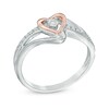 Thumbnail Image 1 of Diamond Accent Heart Ring in Sterling Silver and 10K Rose Gold
