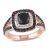 1.97 CT. T.W. Enhanced Black and White Diamond Double Frame Ring in 14K Rose Gold