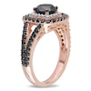 Thumbnail Image 2 of 1.97 CT. T.W. Enhanced Black and White Diamond Double Frame Ring in 14K Rose Gold