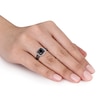 1.50 CT. T.W. Enhanced Black and White Diamond Double Frame Ring in Sterling Silver