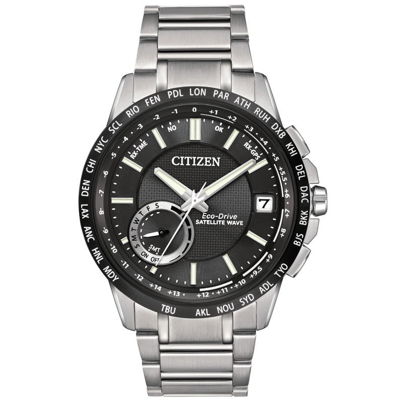 Men's Citizen Eco-Drive® Satellite Wave-World Time GPS Watch with Black Dial (Model: CC3005-85E)|Peoples Jewellers