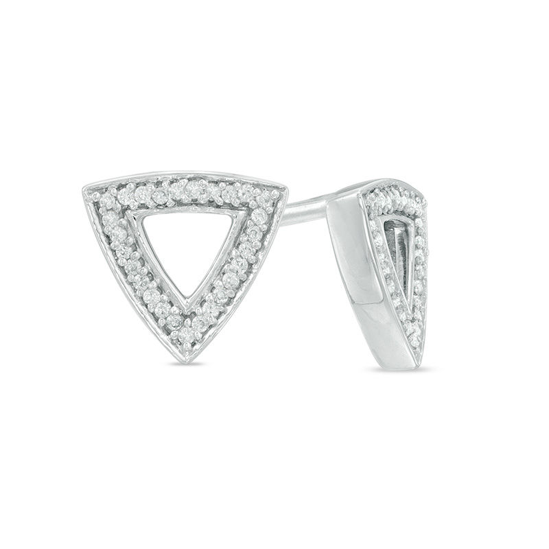 0.09 CT. T.W. Diamond Open Triangle Stud Earrings in Sterling Silver|Peoples Jewellers