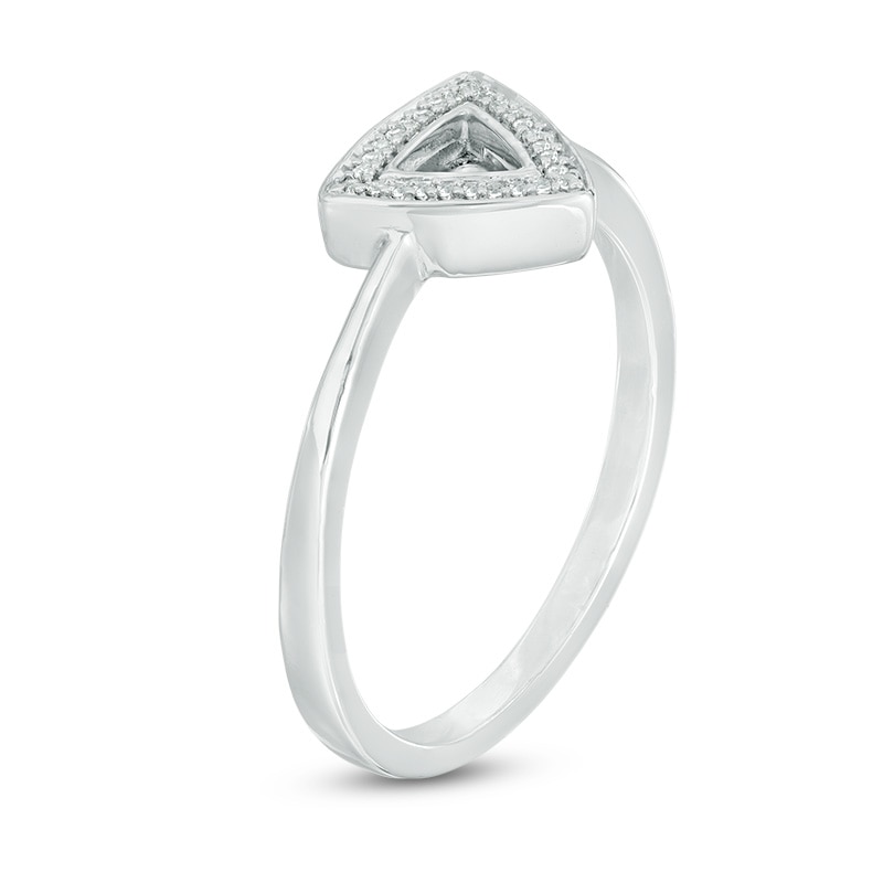 Diamond Accent Open Triangle Ring in Sterling Silver