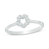 Thumbnail Image 1 of 0.12 CT. T.W. Diamond Open Flower Ring in Sterling Silver