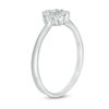Thumbnail Image 2 of 0.12 CT. T.W. Diamond Open Flower Ring in Sterling Silver