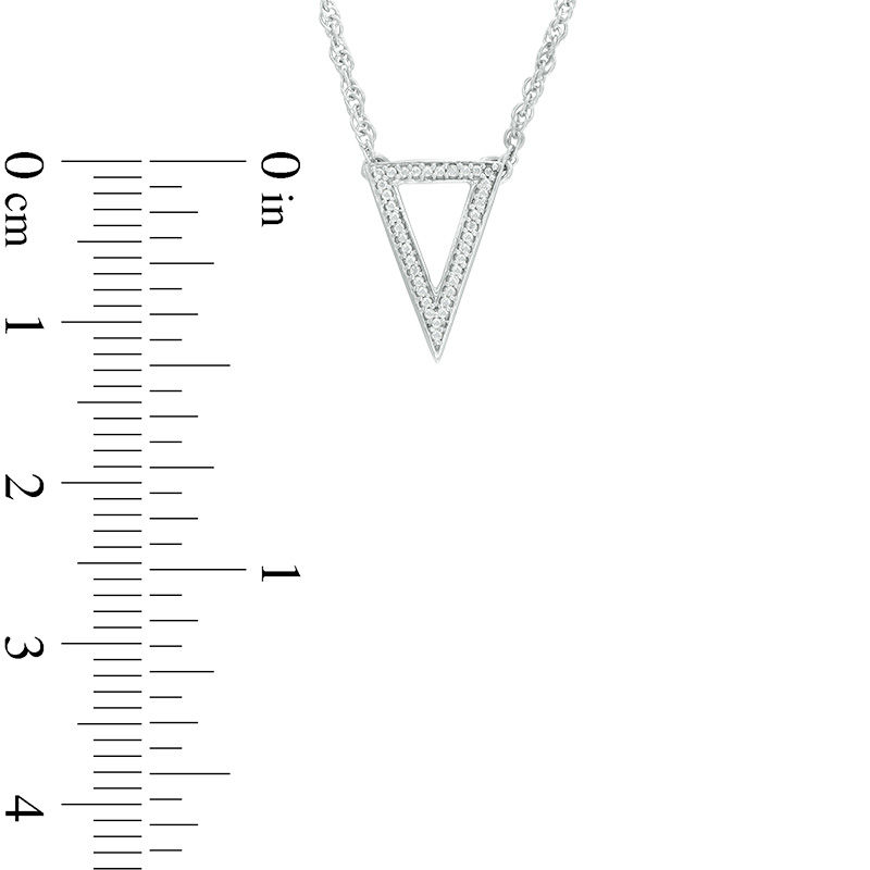 Diamond Accent Triangle Necklace in Sterling Silver - 17"