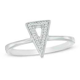 Diamond Accent Triangle Ring in Sterling Silver