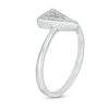 Diamond Accent Triangle Ring in Sterling Silver