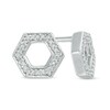 Thumbnail Image 1 of Diamond Accent Outline Hexagon Stud Earrings in 10K White Gold