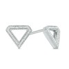 Thumbnail Image 1 of 0.09 CT. T.W. Diamond Outline Triangle Stud Earrings in 10K White Gold