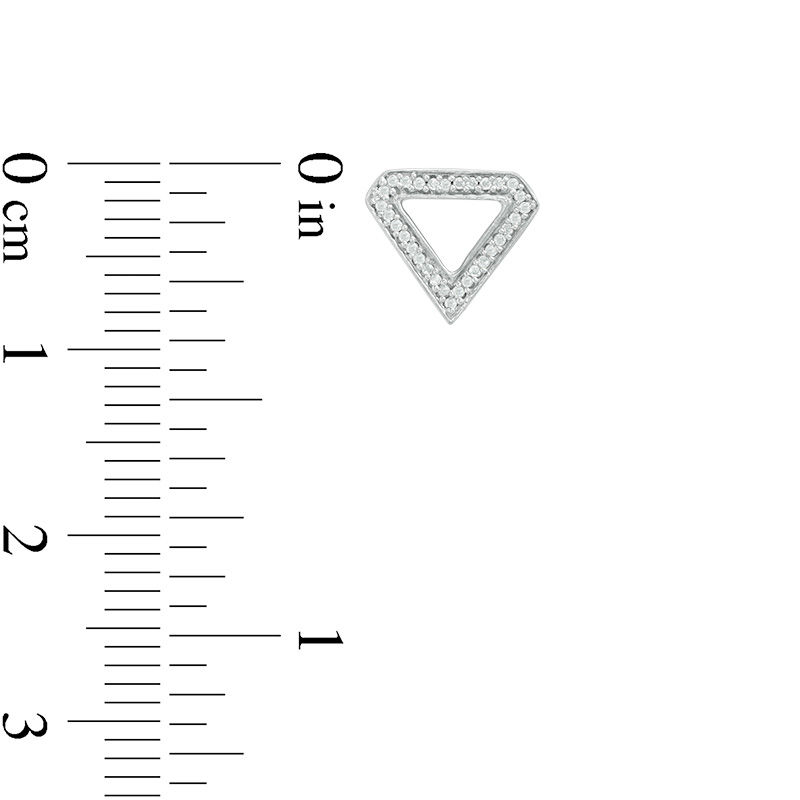 Main Image 2 of 0.09 CT. T.W. Diamond Outline Triangle Stud Earrings in 10K White Gold