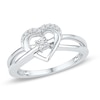 Diamond Accent Heart Ring in 10K White Gold