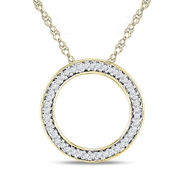 Diamond Accent Circle Pendant in 10K Gold