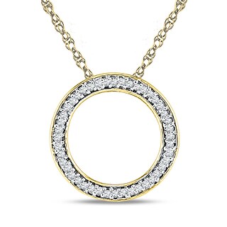 Diamond Accent Circle Pendant in 10K Gold