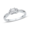 0.23 CT. T.W. Diamond Heart Sides Split Shank Promise Ring in 10K White Gold