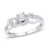 0.13 CT. T.W. Diamond Heart Sides Promise Ring in 10K White Gold