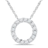 Thumbnail Image 1 of 0.18 CT. T.W. Diamond Circle Pendant in 10K White Gold