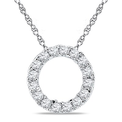 0.18 CT. T.W. Diamond Circle Pendant in 10K White Gold