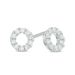 0.23 CT. T.W. Diamond Circle Stud Earrings in 10K White Gold