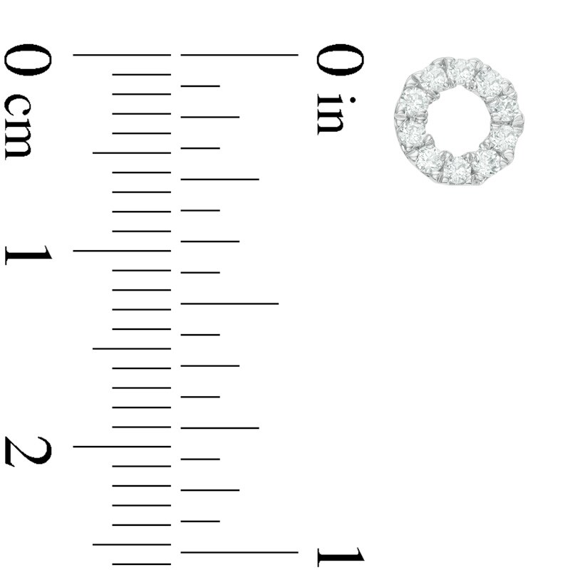 Main Image 2 of 0.23 CT. T.W. Diamond Circle Stud Earrings in 10K White Gold