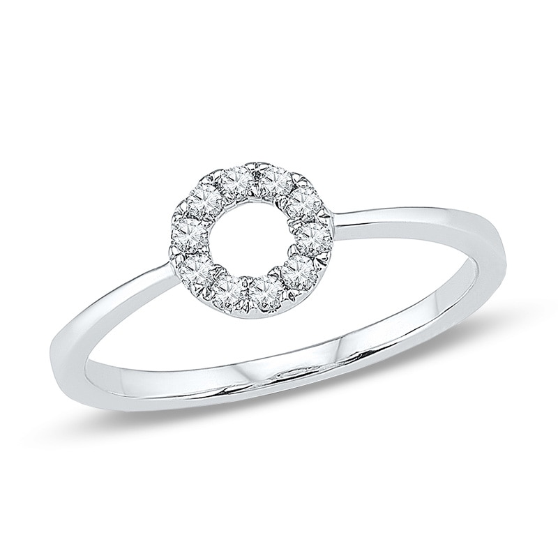 0.15 CT. T.W. Diamond Circle Ring in 10K White Gold|Peoples Jewellers