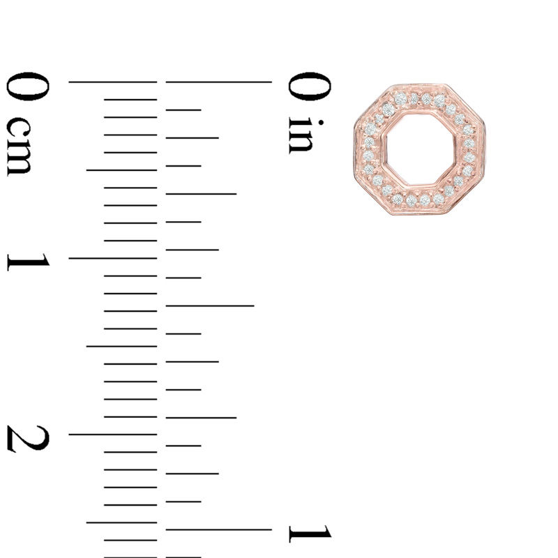 Main Image 2 of Diamond Accent Outline Octagon Stud Earrings in 10K Rose Gold