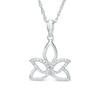 Thumbnail Image 0 of Diamond Accent Outline Lotus Flower Pendant in 10K White Gold