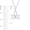Diamond Accent Outline Lotus Flower Pendant in 10K Gold