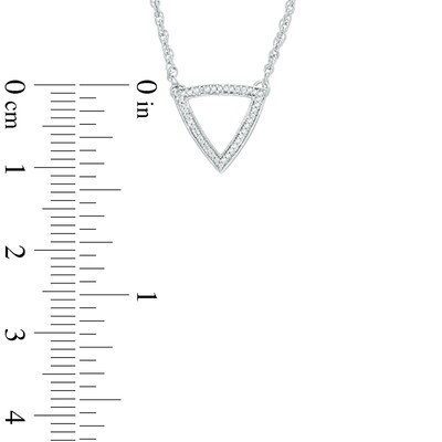 Diamond Accent Outline Triangle Necklace in Sterling Silver - 17"