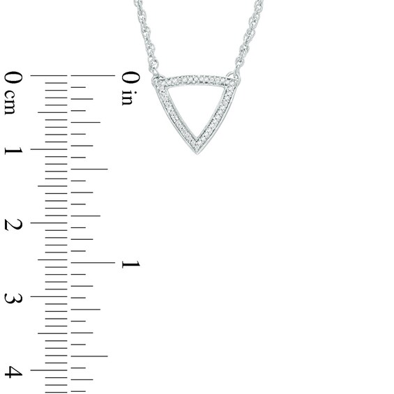 Diamond Accent Outline Triangle Necklace in Sterling Silver - 17"