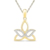 Thumbnail Image 0 of Diamond Accent Outline Lotus Flower Pendant in 10K Gold