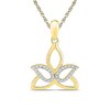Thumbnail Image 1 of Diamond Accent Outline Lotus Flower Pendant in 10K Gold