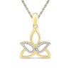 Thumbnail Image 0 of Diamond Accent Outline Lotus Flower Pendant in 10K Gold